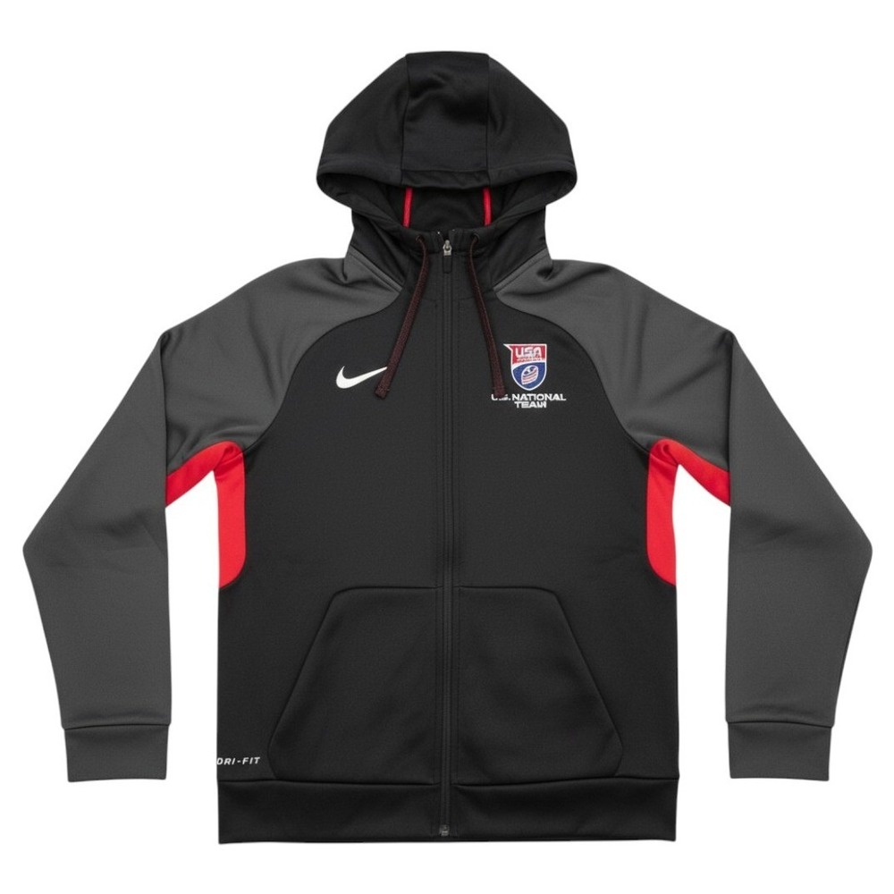 Nike USA Football National Team Therma-FIT Hoodie Black Grey Red Size Small